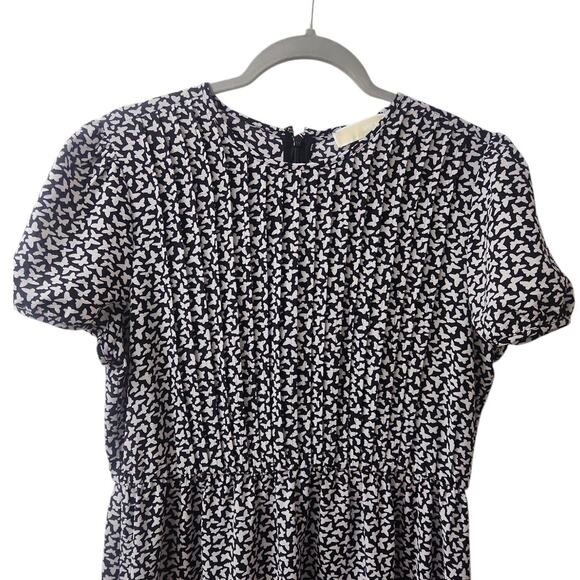Michael Michael Kors Butterfly Print Pleated Crepe Midi Dress Size PL - Picture 3 of 9